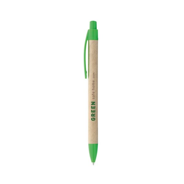 91628_109-logo REMI. Ballpoint pen made from 100% recycled paper with clip