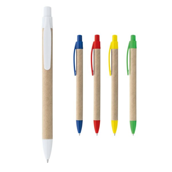 REMI. Ballpoint pen made from 100% recycled paper with clip