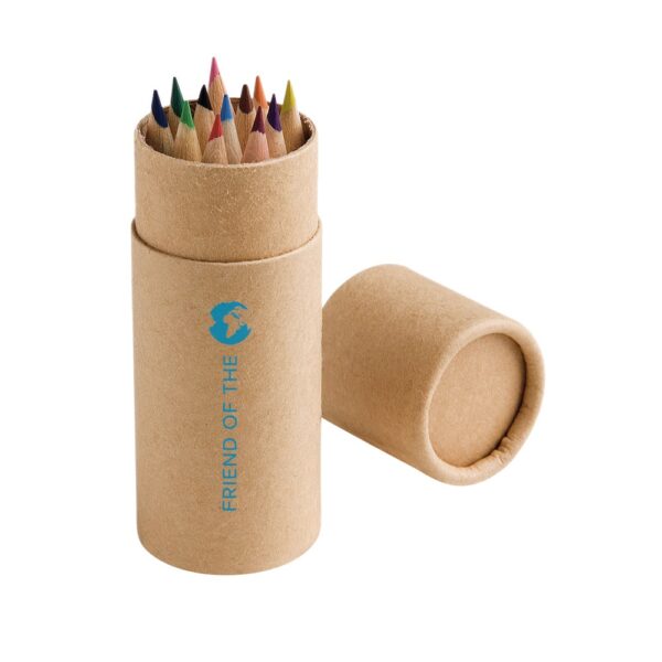 91752_160-logo CYLINDER. Pencil box with 12 coloured pencils