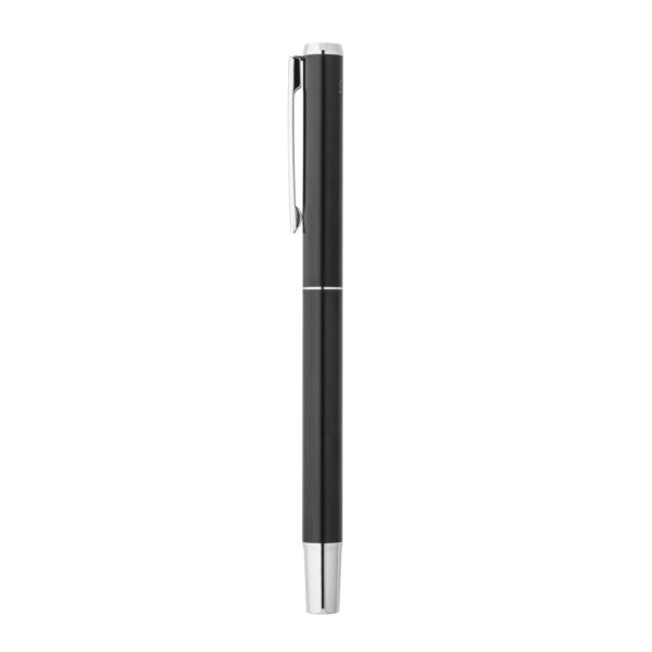 LEAH. Roller and ballpoint pen set in aluminium 94% rAL) with clip