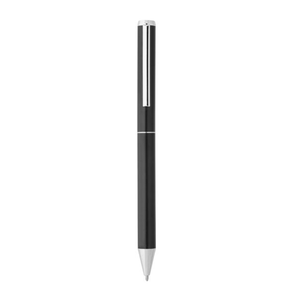 LEAH. Roller and ballpoint pen set in aluminium 94% rAL) with clip