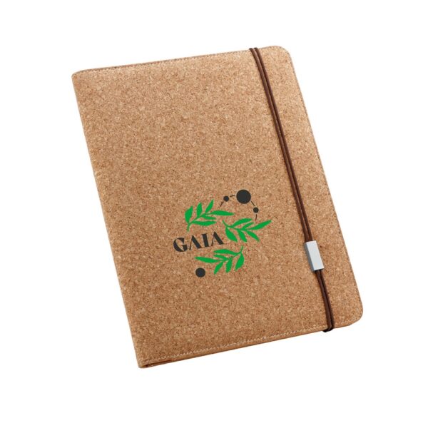 SERPA. A4 cork folder with a block of plain pages