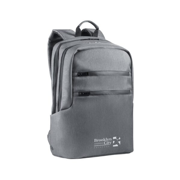 92081_123-logo BROOKLYN. Waterproof 2 Tone Nylon 15'' laptop backpack