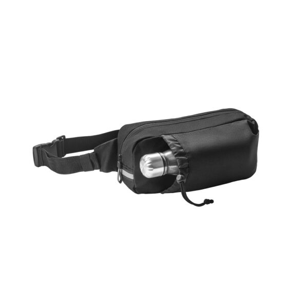 92091_103-e DELFOS POUCH. 300D recycled polyester and 600D recycled polyester waist bag with reflective elements
