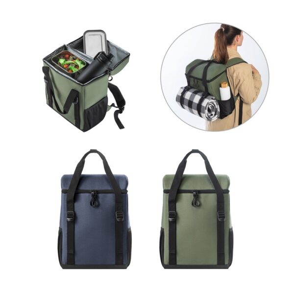 ROMA L. Thermal backpack padded in recycled polyester 600D ripstop 16 L