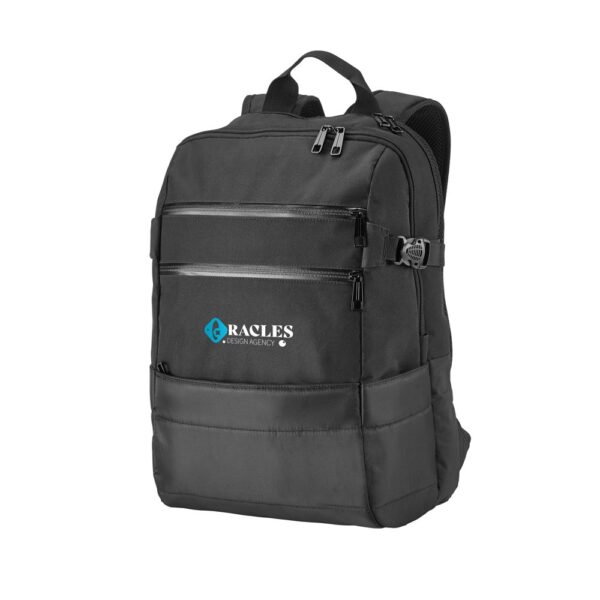 ZIPPERS BPACK. 15'6" Laptop backpack in 300D polyester and 840D jacquard