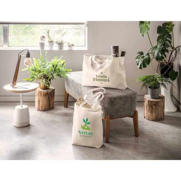 92331_amb GIRONA. Cotton (50%), recycled cotton (30%) and polyester (20% rPET) bag (220 g/ m²)