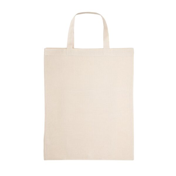 92332_150-b BEIRUT. Foldable bag in cotton (50%), recycled cotton (30%) and polyester (20% rPET) (140 g/m²)