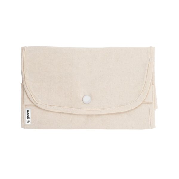 92332_150-c BEIRUT. Foldable bag in cotton (50%), recycled cotton (30%) and polyester (20% rPET) (140 g/m²)