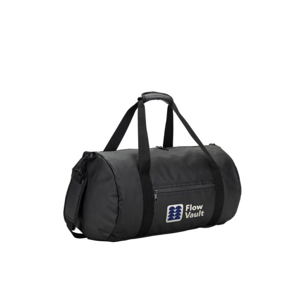 OSASCO SPORT. Cylindrical sports bag in high-density 600D recycled polyester with side compartment for shoes