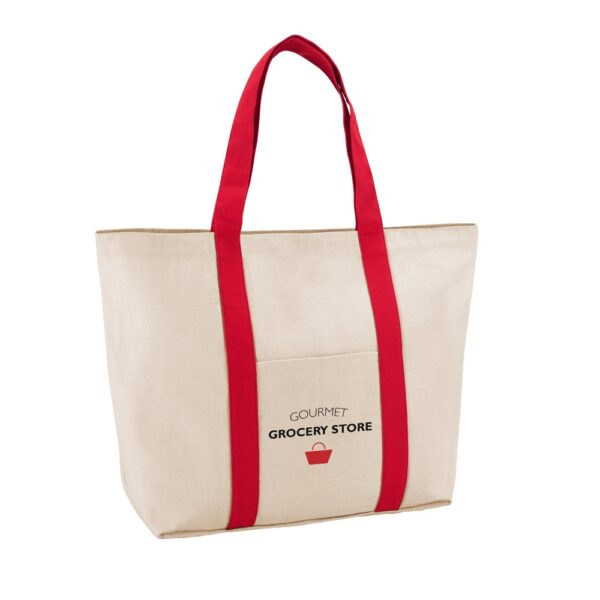 92824_105-logo VILLE. 100% cotton canvas bag with front and inside pocket (280 g/m²)