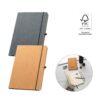 93087_set MATISSE. A5 notebook with rigid cover in leather (70% recycled) with lined sheets