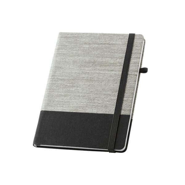 93268_103 ROUSSEAU. A5 notepad in straw fibre and cotton canvas with lined pages