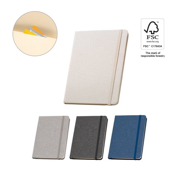 BOYD. A5 notebook in recycled polyester (100% rPET) with lined sheets