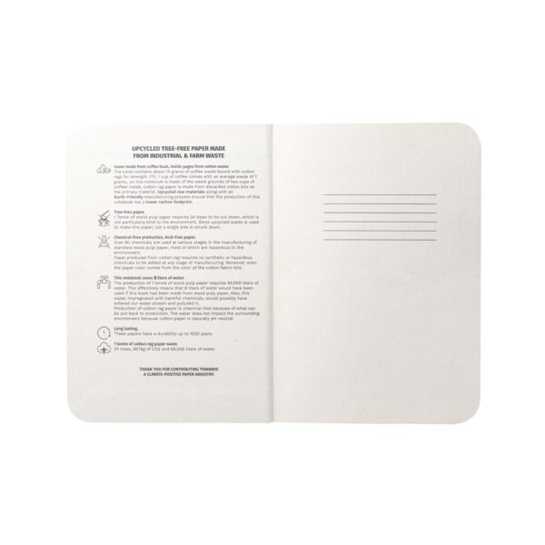 93289_104-c COFFEEPAD SEMI-RIGID. A5 notepad with semi-rigid cover made from coffee husk waste (65%)
