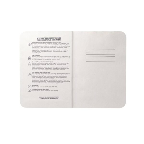 93290_160-c TEAPAD SEMI-RIGID. A5 notepad with semi-rigid cover made from tea leafs waste (65%)
