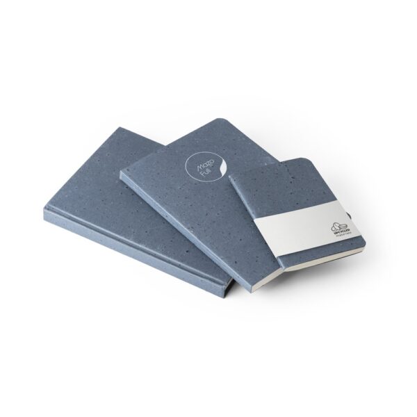 93295_a-logo COFFEEPAD RIGID. A5 notepad with hard cover made from coffee husk waste (65%)