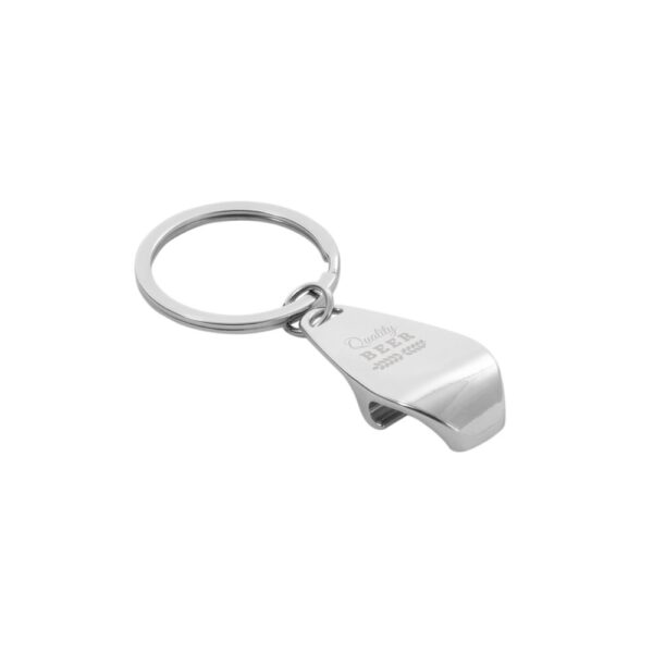 HELLI. Metal keyring with bottle opener