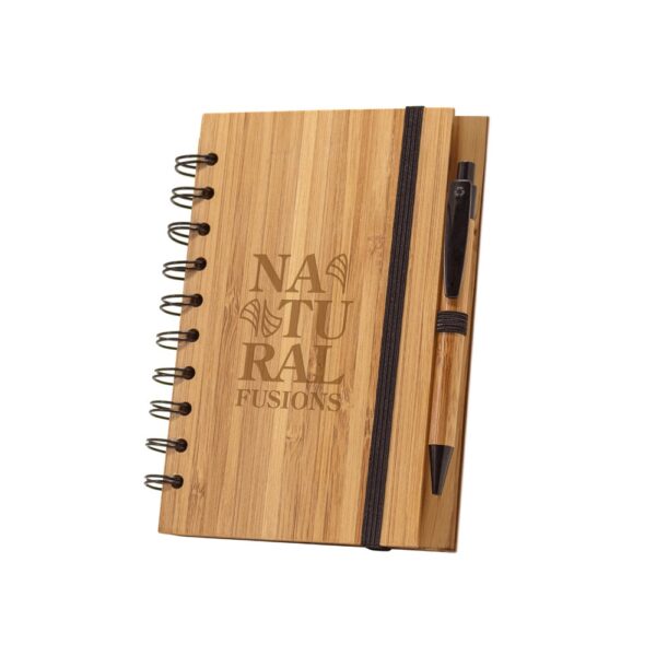 DICKENS A5. A5 spiral notebook in bamboo with 100% recycled paper