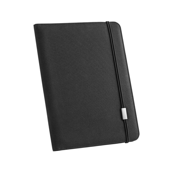 93580_103 EMERGE FOLDER II. A4 folder in recycled polyester (100% rPET) 300D with elastic closure