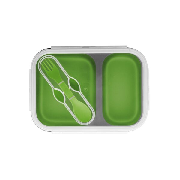 93848_119-a DILL. Lunch Box. Retractable hermetic box in silicone and PP (480 and 760 mL)