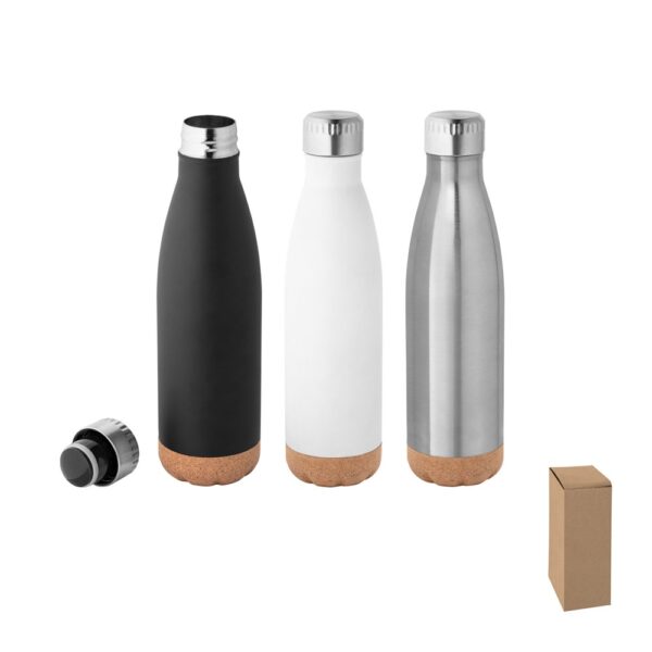 94240_set SOLBERG. Stainless steel thermos and cork base 560 mL
