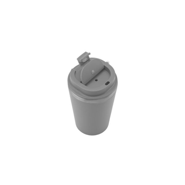 SPITZ. Stainless steel travel mug (90% recycled) with PP outer wall and matte finish 440 mL