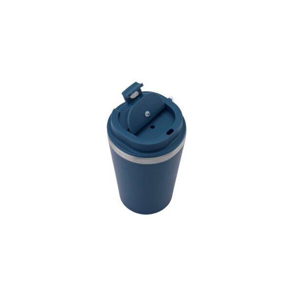 SPITZ. Stainless steel travel mug (90% recycled) with PP outer wall and matte finish 440 mL