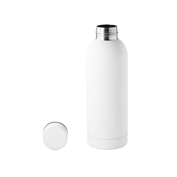 ODIN. Double wall vacuum stainless steel (36% recycled) bottle with rubber coating 550 mL