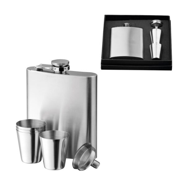 NOVAK. Stainless steel bottle and glasses set 200 mL