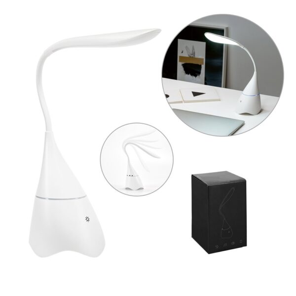 GRAHAME. Portable desk lamp with speaker and 5-hour battery life in recycled ABS (100% rABS)