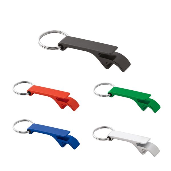 95090_set RE-BAITT. Recycled aluminium (100% rAL) keyring with capsule opener