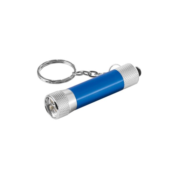 RE-LERGAN. Aluminium keyring (92% recycled) with 3-light LED torch