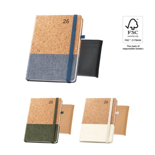QUENTAL A5. Cork and linen diary