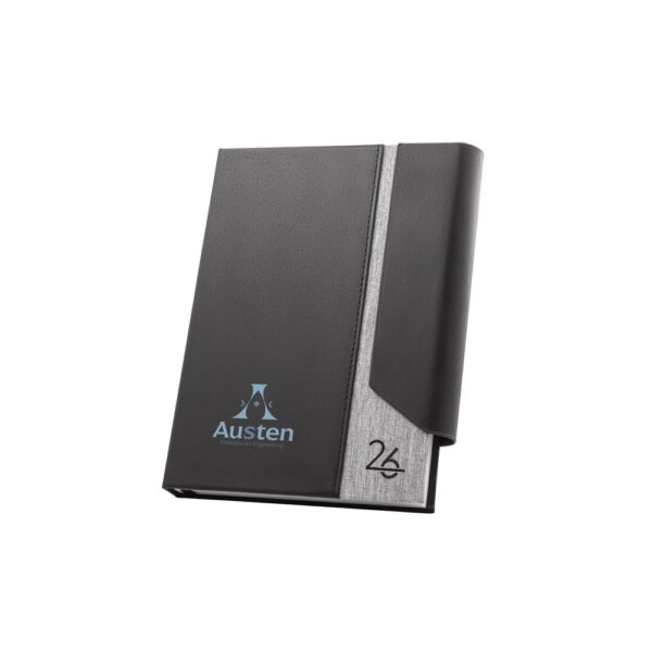 AUSTEN A5. A5 diary in PU (58% recycled) and polyester reciclado (100% rPET) 300D