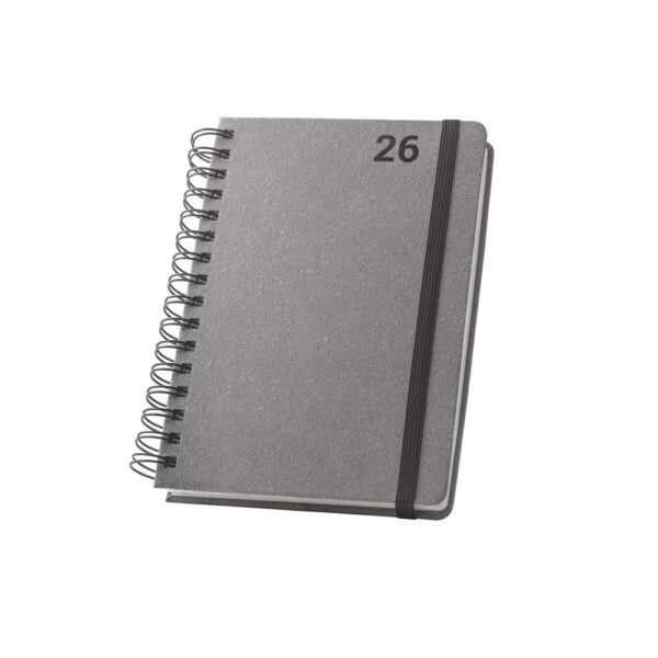 SIMMEL A5. A5 diary, with rings, in leather (58% recycled)