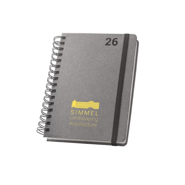 SIMMEL A5. A5 diary, with rings, in leather (58% recycled)