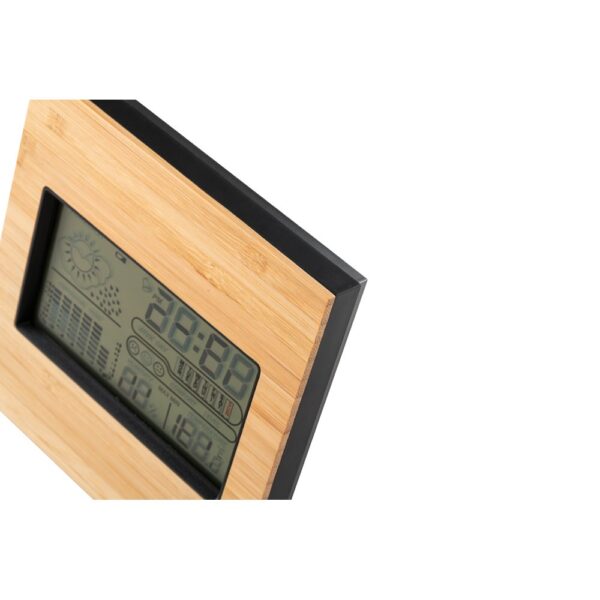 97099_103-c BROMLEY. Desktop weather station with LCD screen in ABS and bamboo