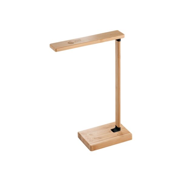 97122_160-logo MOREY. Folding desk lamp with 15W superfast wireless charger in bamboo