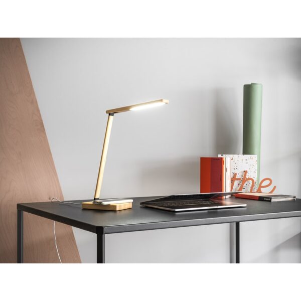 97122_amb MOREY. Folding desk lamp with 15W superfast wireless charger in bamboo