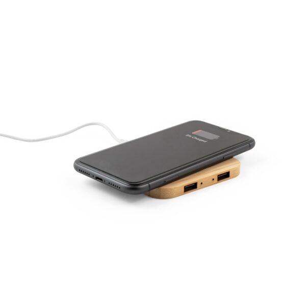 97123_160-e DALTON. Superfast 15W bamboo wireless charger