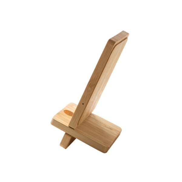 LANGE. Smartphone holder with 15W super-fast wireless charger in bamboo