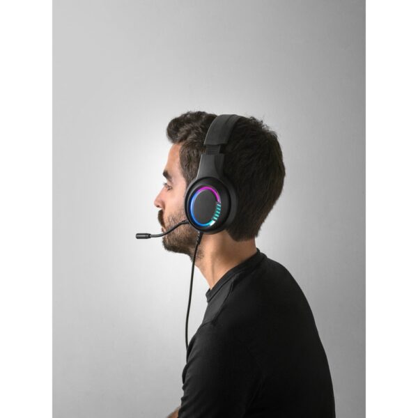 Thorne Headset RGB. ABS gaming headphones with 2m cable, microphone and RGB LED lights