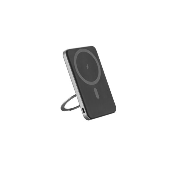 97142_133 WARSHEL 5. 5'000 mAh magnetic power bank with 15W superfast wireless charger in recycled ABS (100% rABS) with stand