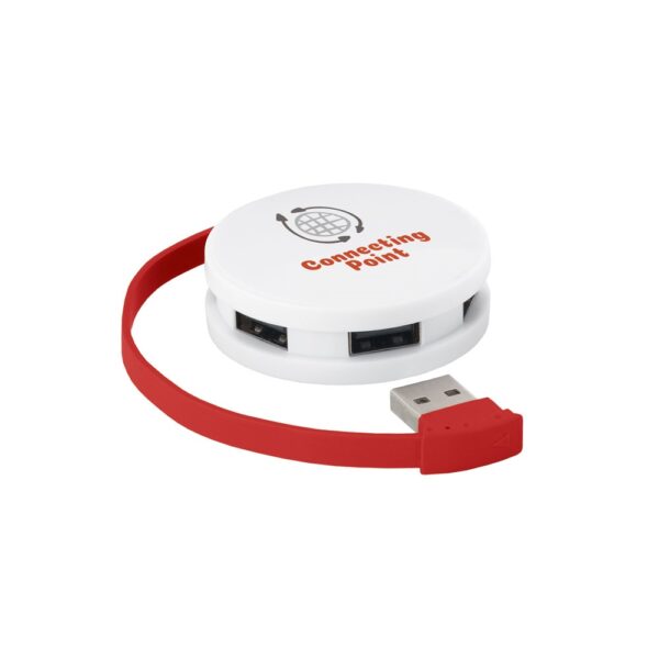 97357_105-c-logo GARDNER. HUB with cable and 4 USB-A ports in ABS