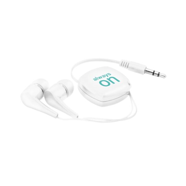 97359_106-logo PINEL. Retractable earphones with 0'75 m ABS cable