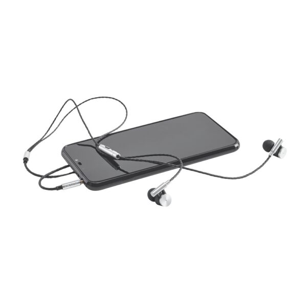 VIBRATION. Metal and ABS earphones with microphone