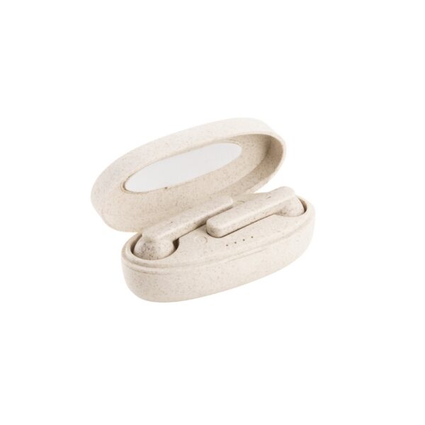 97938_160-c FOURIER. Wireless earphones with 3-hour battery life in wheat straw fibre and PP