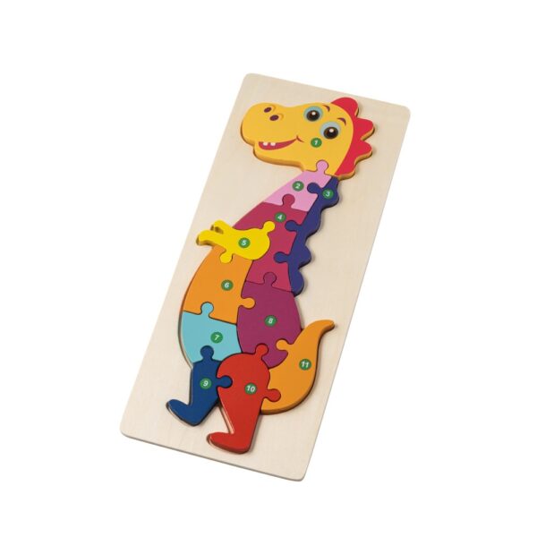 DIPLODOCO. Dinosaur-shaped puzzle in pine plywood