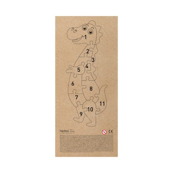 DIPLODOCO. Dinosaur-shaped puzzle in pine plywood